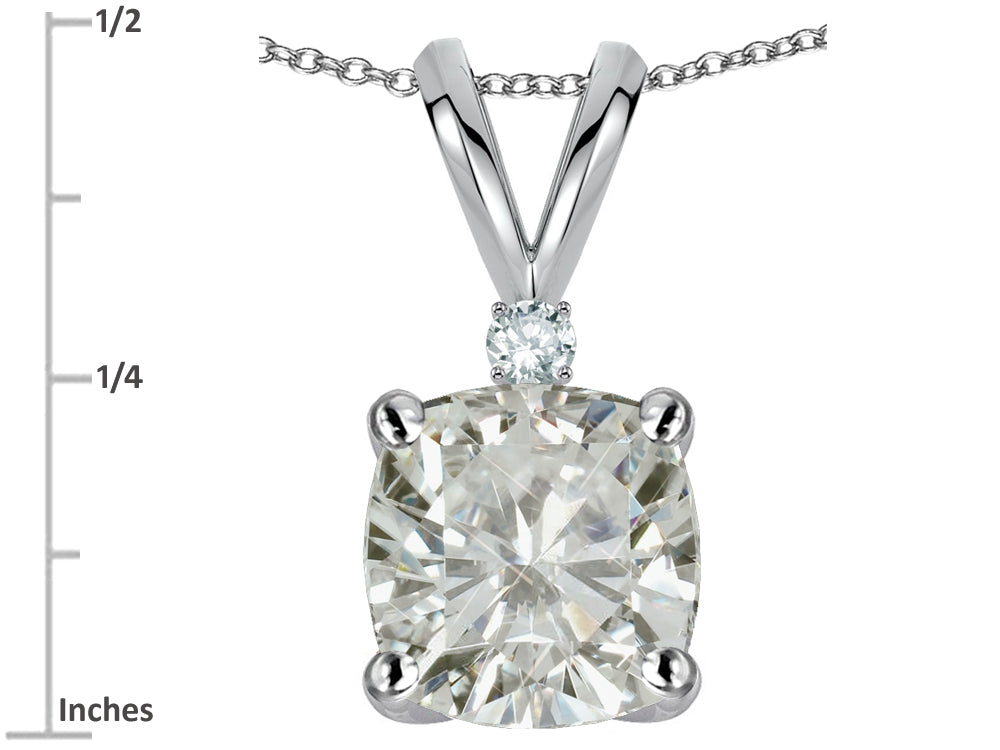 Star K™ 7mm Cushion-Cut Genuine White Topaz Pendant Necklace