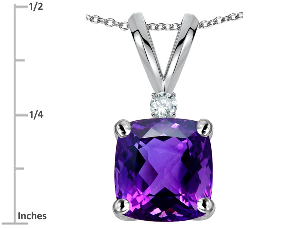 Star K™ 7mm Cushion-Cut Genuine Amethyst Pendant Necklace