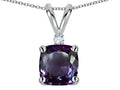 Star K™ 7mm Cushion-Cut Simulated Alexandrite Pendant Necklace