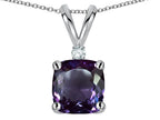 Star K™ 7mm Cushion-Cut Simulated Alexandrite Pendant Necklace