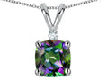 Star K™ 7mm Cushion-Cut Rainbow Mystic Topaz Pendant Necklace