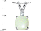 Star K™ 7mm Cushion-Cut Genuine Opal Pendant Necklace