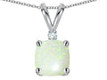 Star K™ 7mm Cushion-Cut Genuine Opal Pendant Necklace