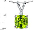 Star K™ 7mm Cushion-Cut Genuine Peridot Pendant Necklace