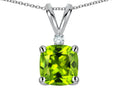 Star K™ 7mm Cushion-Cut Genuine Peridot Pendant Necklace