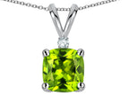 Star K™ 7mm Cushion-Cut Genuine Peridot Pendant Necklace