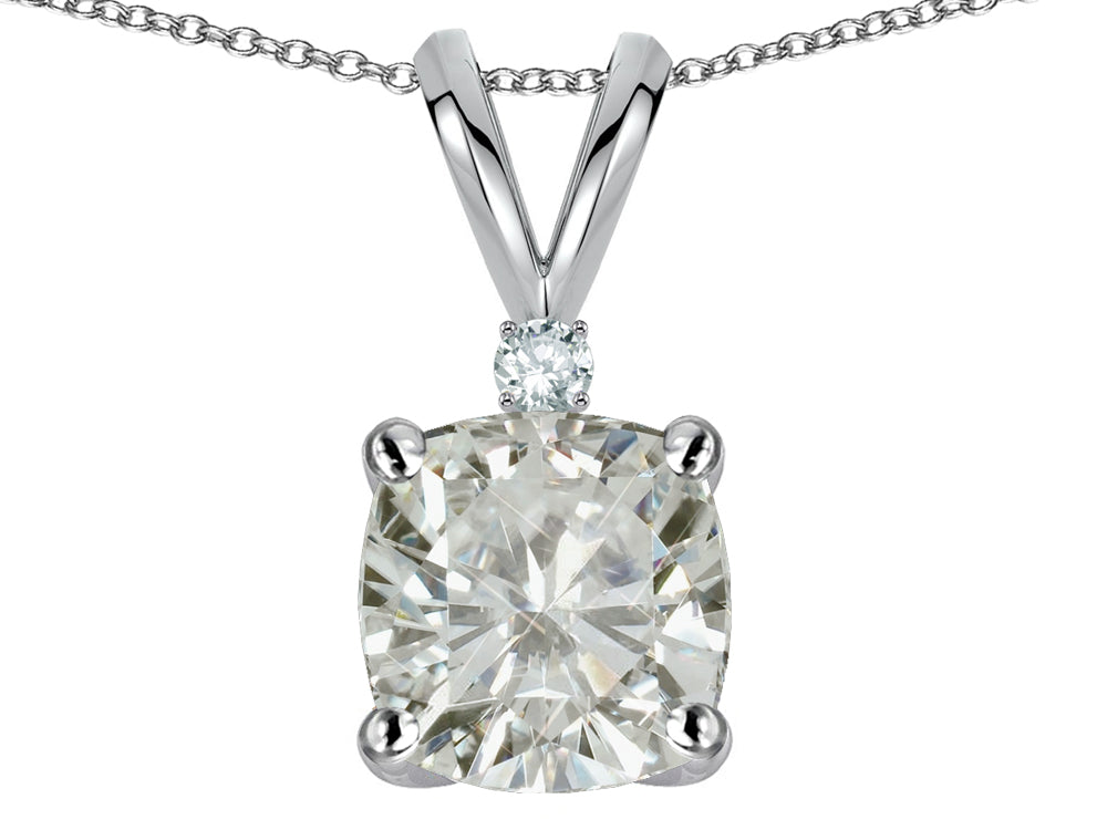 Star K™ 7mm Cushion-Cut Genuine White Topaz Pendant Necklace