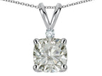 Star K™ 7mm Cushion-Cut Genuine White Topaz Pendant Necklace