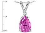 Star K™ Pear Shape 8x6 mm Created Pink Sapphire Rabbit Ear Pendant Necklace