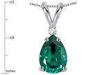 Star K™ Pear Shape 8x6 mm Simulated Emerald Rabbit Ear Pendant Necklace