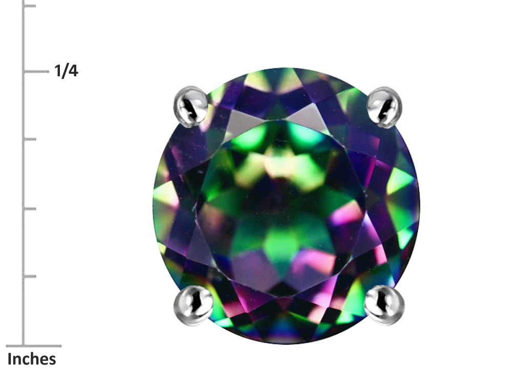 Star K™ Round 7mm Mystic Quartz Earring Studs