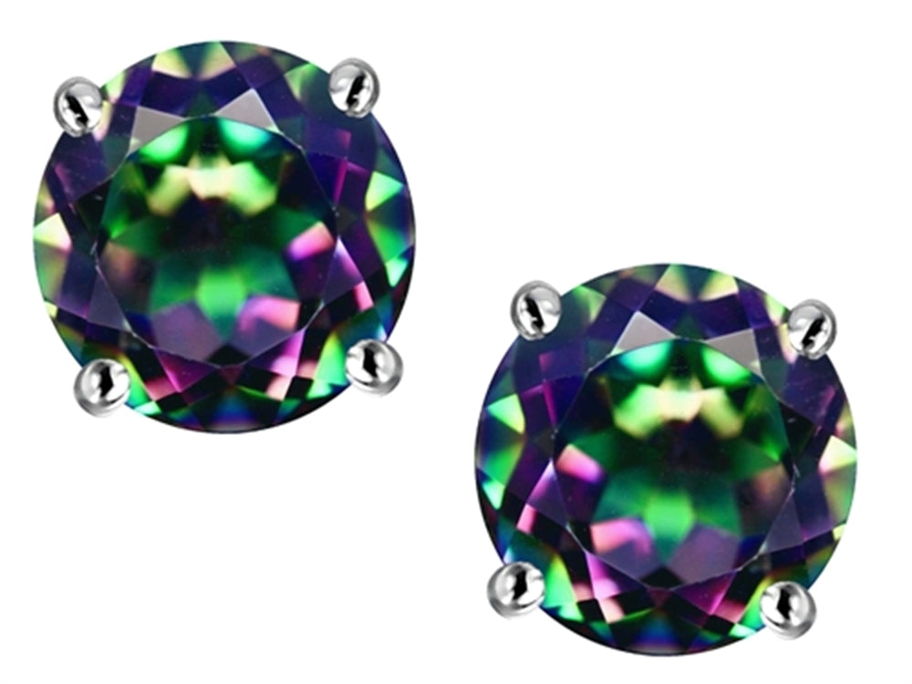 Star K™ Round 7mm Mystic Quartz Earring Studs