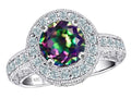 Star K 7mm Round Rainbow Mystic Quartz Ring