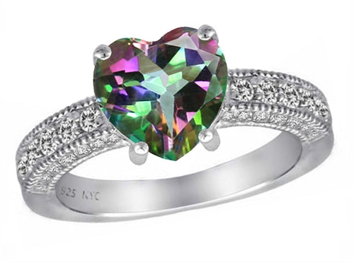 Star K™ 8mm Heart Shape Mystic Quartz Ring