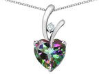 Star K™ Heart Shape 8mm Mystic Quartz Endless Love Pendant Necklace