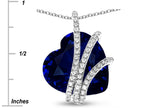 Star K™ Heart Shape 15mm Simulated SapphireFloating Heart Pendant Necklace