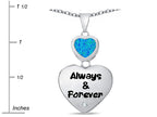 Star K™  Always And Forever  Simulated Blue Opal 8mm Heart Pendant Necklace