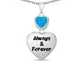 Star K™  Always And Forever  Simulated Blue Opal 8mm Heart Pendant Necklace