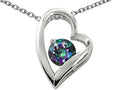Star K™ 7mm Round Mystic Rainbow Quartz Heart Pendant Necklace