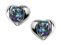 Star K™ Round 6mm Rainbow Mystic Quartz Heart Earrings