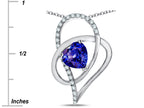Star K™ Heart Full Of Love  Simulated Tanzanite 7mm Heart Pendant Necklace