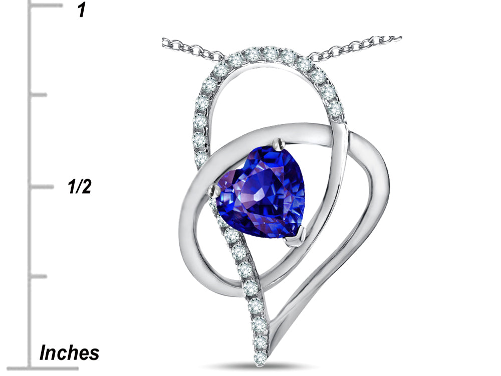 Star K™ Heart Full Of Love  Simulated Tanzanite 7mm Heart Pendant Necklace