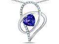 Star K™ Heart Full Of Love  Simulated Tanzanite 7mm Heart Pendant Necklace