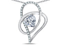 Star K™ Heart Full Of Love  White Topaz 7mm Heart Pendant Necklace