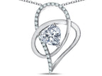 Star K™ Heart Full Of Love  White Topaz 7mm Heart Pendant Necklace