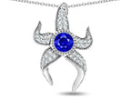 Star K™ Round 6mm Created Sapphire Star Fish Pendant Necklace