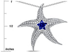 Star K™ Sterling Silver Created Sapphire Star Fish Pendant Necklace