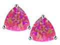 Star K™ Trillion 7mm Simulated Dark Pink Opal Earrings Studs