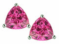 Star K™ Trillion 7mm Simulated Pink Tourmaline Earrings Studs