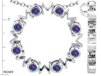 Star K™ Large MOM Circle Mother's Pendant Necklace with Round Rainbow Mystic Quartz