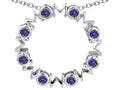 Star K™ Large MOM Circle Mother's Pendant Necklace with Round Rainbow Mystic Quartz