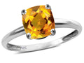 Original Star K Genuine Citrine 7mm Cushion-Cut Solitaire Engagement Ring