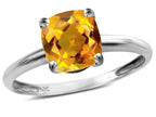 Original Star K Genuine Citrine 7mm Cushion-Cut Solitaire Engagement Ring