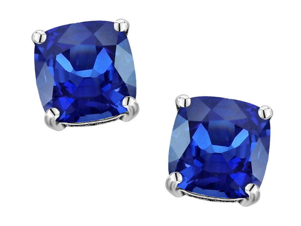 Original Star K™ 7mm Cushion-Cut Created Sapphire Earrings Studs