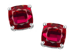 Original Star K™ 7mm Cushion-Cut Created Ruby Earrings Studs