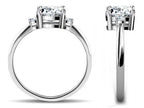 Original Star K 7mm Round Simulated Alexandrite and Diamond Classic 3 stone Engagement Ring