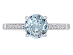 Original Star K Round 7mm Genuine Aquamarine Solitaire Engagement Ring
