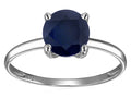 Original Star K 7mm Round Genuine Black Sapphire Solitaire Engagement Ring