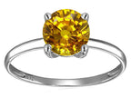 Original Star K 7mm Round Genuine Citrine Solitaire Engagement Ring