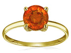 Original Star K 7mm Round Simulated Orange Mexican Fire Opal Solitaire Engagement Ring