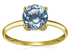 Original Star K 7mm Round Simulated Aquamarine Solitaire Engagement Ring
