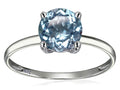 Original Star K 7mm Round Simulated Aquamarine Solitaire Engagement Ring