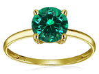 Original Star K 7mm Round Simulated Emerald Solitaire Engagement Ring