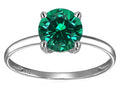 Original Star K 7mm Round Simulated Emerald Solitaire Engagement Ring