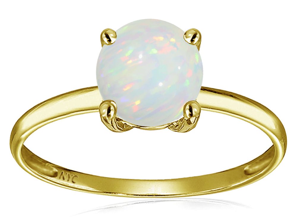 Original Star K 7mm Round Created Opal Solitaire Engagement Ring