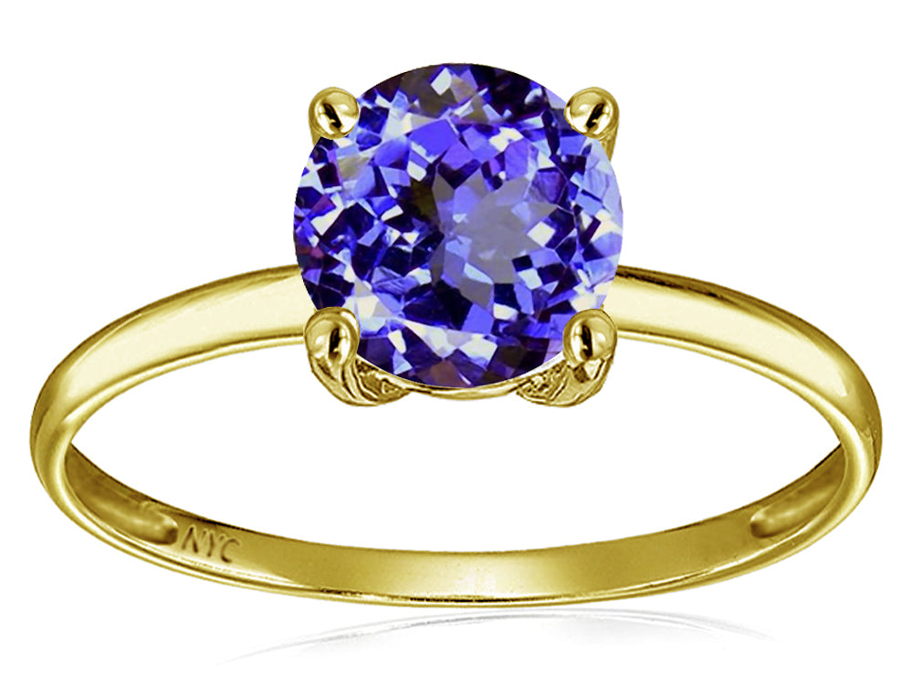 Original Star K 7mm Round Simulated Tanzanite Solitaire Engagement Ring